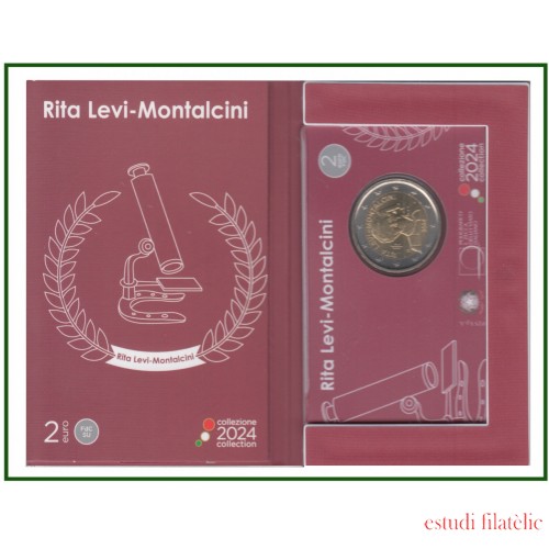 Italia 2024 2 € euros conmemorativos Cartera Oficial Rita Levi-Montalcini