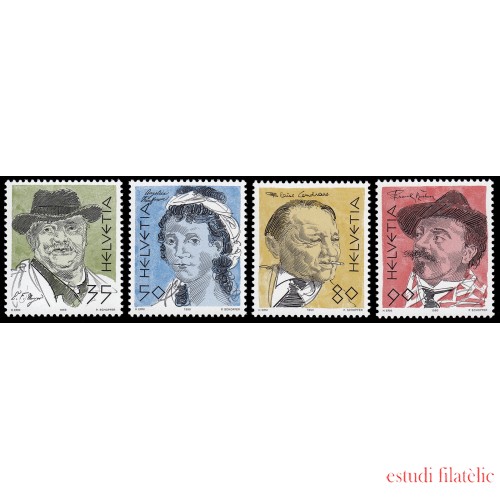 Suiza Switzerland 1349/52 1990 Retratos de poetas y escritores famosos MNH