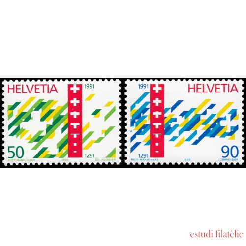 Suiza Switzerland 1353/54 1990 700 aniv. de la Confederación Helvética MNH