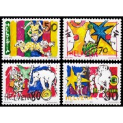 Suiza Switzerland 1406/09 1992 El mundo del circo Payasos MNH