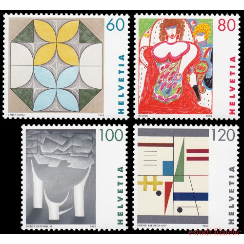 Suiza Switzerland 1435/38 1993 Obras de arte de mujeres suizas MNH