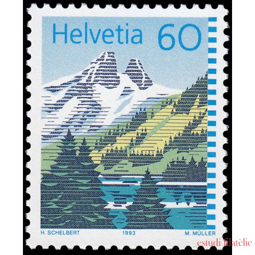 Suiza Switzerland 1418 1993 Paisaje Lago de montaña MNH