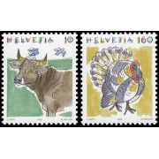 Suiza Switzerland 1389/90 1992 Animales III MNH