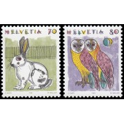 Suiza Switzerland 1364/65 1991 Animales II MNH