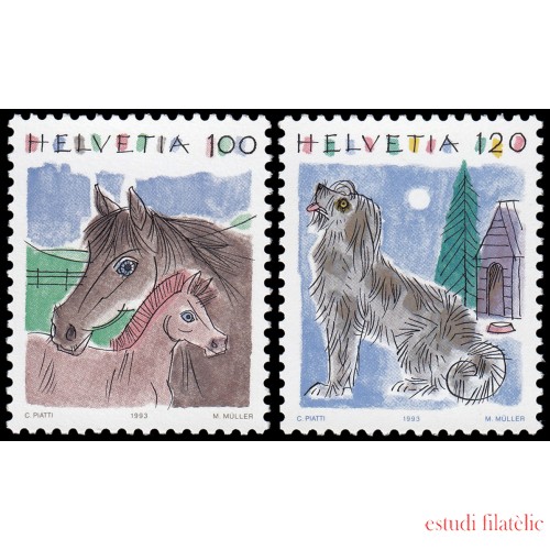 Suiza Switzerland  1419/20 1993 Animales IV MNH