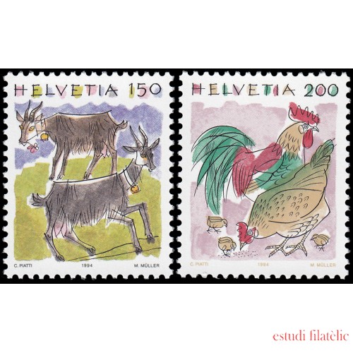 Suiza Switzerland 1459/60 1994 Animales V MNH