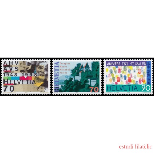 Suiza Switzerland 1574/76 1998 Aniversarios diversos MNH