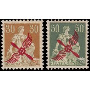 Suiza Switzerland A-1/2 1919-20  Tipos de 1907 con sobrecarga MH