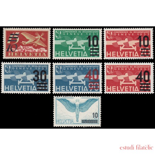 Suiza Switzerland A-19/25 1935-38 Sellos de 1923-33 con sobrecarga MH