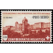 Suiza Switzerland A-35 1943 30 aniv. travesía aerea de los Alpes MNH