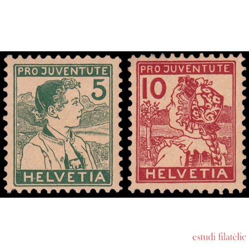 Suiza Switzerland 149/50 1915 Pro Juventud MNH