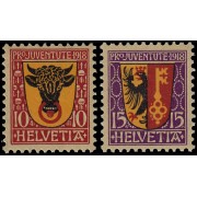 Suiza Switzerland 168/69 1918 Pro Juventud MNH