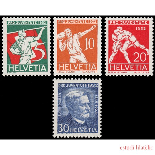 Suiza Switzerland 263/66 1932 Pro Juventud Eugene Huber MNH