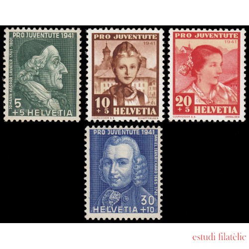 Suiza Switzerland 371/74 1941 Pro juventud Daniel Jean Richard MNH