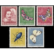 Suiza Switzerland 581/85 1956 Pro juventud Mariposas Butterflies MH