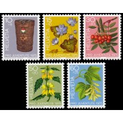 Suiza Switzerland 994/98 1975 Pro juventud Plantas ornamentales del bosque, día del sello MNH