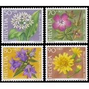 Suiza Switzerland 1383/86 1991 Pro juventud Flores del bosque MNH