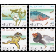 Suiza Switzerland 1557/60 1997 Pro juventud Navidad Fauna diversa MNH