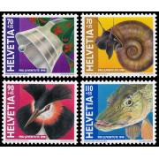 Suiza Switzerland 1593/96 1998 Pro juventud Navidad Fauna MNH