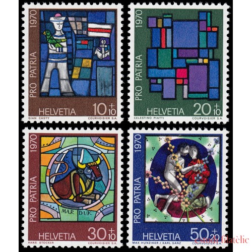 Suiza Switzerland 857/60 1970 Pro patria Arte y trabajo artesanal MNH