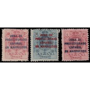 Marruecos Morocco 76/78 1921/27 Alfonso XIII MH