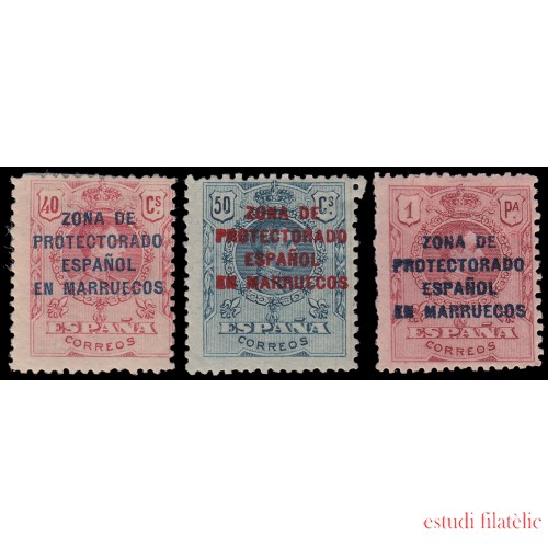 Marruecos Morocco 76/78 1921/27 Alfonso XIII MH