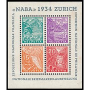 Suiza Switzerland HB 1 1934 Exposición Nacional de Filatelia NABA MH