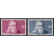 Suiza Switzerland 453A/B 1948 Retrato del alcalde Wettstein MNH