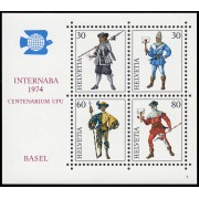 Suiza Switzerland HB 22 1974 Exposición internacional de sellos Internaba 74 MNH