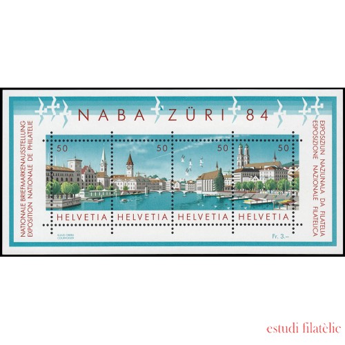 Suiza Switzerland HB 24 1984 Exposición Filatélica Nacional Naba-Zurich MNH