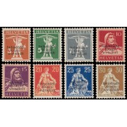 Suiza Switzerland Servicios 1/8 1918 William Tell, Sobreimpresión IK-W, Junta de Comercio de Guerra MNH