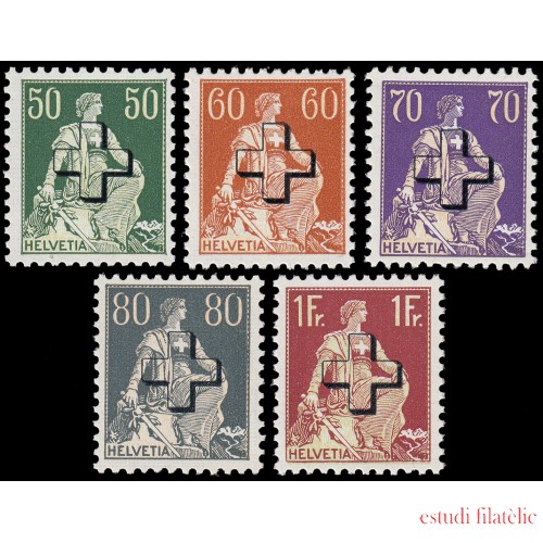 Suiza Switzerland Servicios 141/45 1938 Helvetia con espada Cruz sobreimpresa MNH