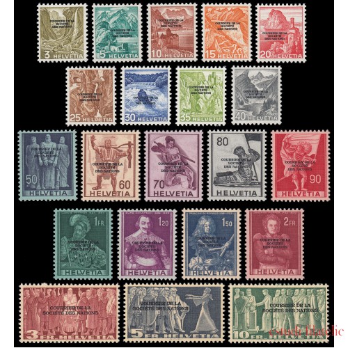 Suiza Switzerland Servicios 206/26 1944 sobreimpresos MNH