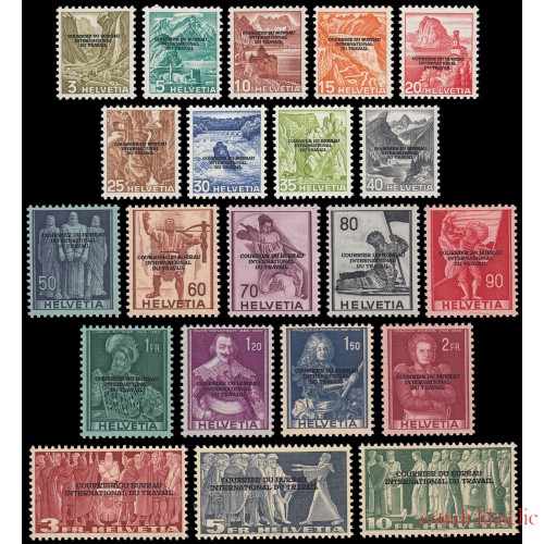 Suiza Switzerland Servicios 227/47 1944 Oficina Internacional del Trabajo sobreimpreso BIT/ILO MNH