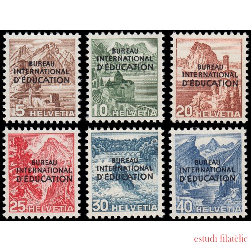 Suiza Switzerland Servicios 279/84 1948 International Bureau of Education BIE/IBE MNH