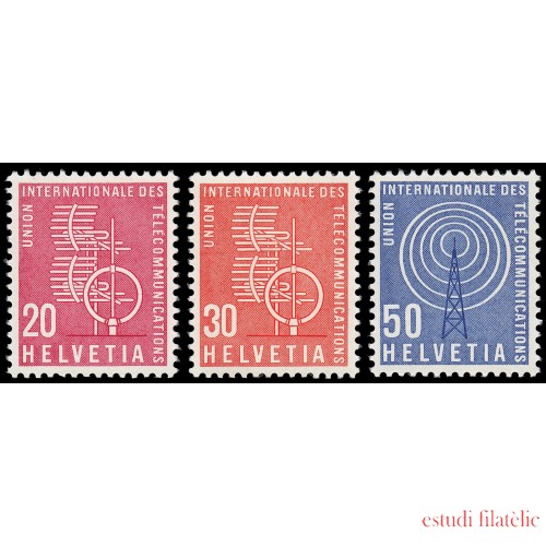 Suiza Switzerland Servicios 423/25 1960 Centenario de la Unión Internacional de Telecomunicaciones I.T.U. MNH