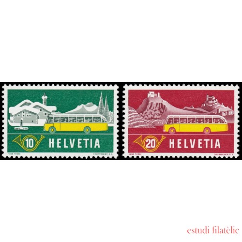 Suiza Switzerland 537/38 1953 Correos en los Alpes MNH