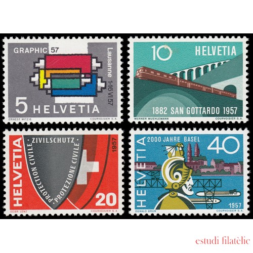 Suiza Switzerland 586/89 1957 Serie de propaganda MNH