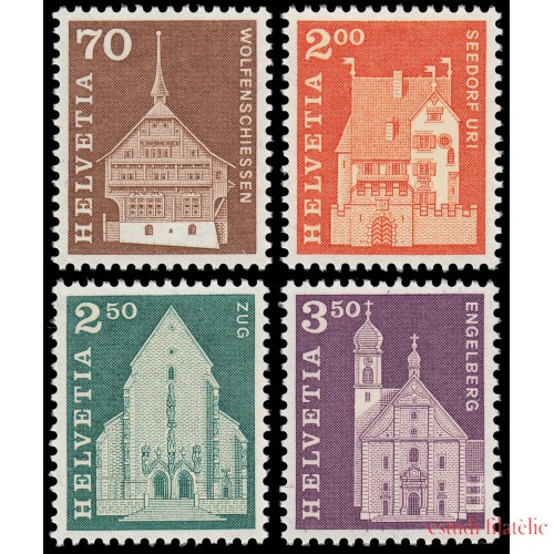 Suiza Switzerland  795/98 1967 Historia Postal Motivos y Monumentos MNH