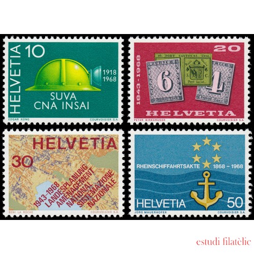 Suiza Switzerland  811/14 1968 Aniversarios MNH 