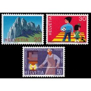 Suiza Switzerland  838/40 1969 Alpes suizos y sellos de propaganda MNH 