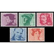 Suiza Switzerland 841/45 1969 Celebridades nacionales MNH