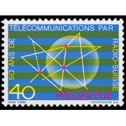 Suiza Switzerland 885 1971 Radio Suiza Representación esquemática de las telecomunicaciones MNH