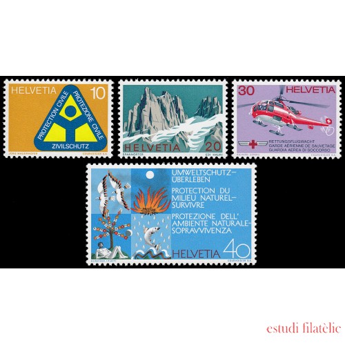 Suiza Switzerland 905/08 1972 Medio ambiente Alpes suizos Protección civil MNH