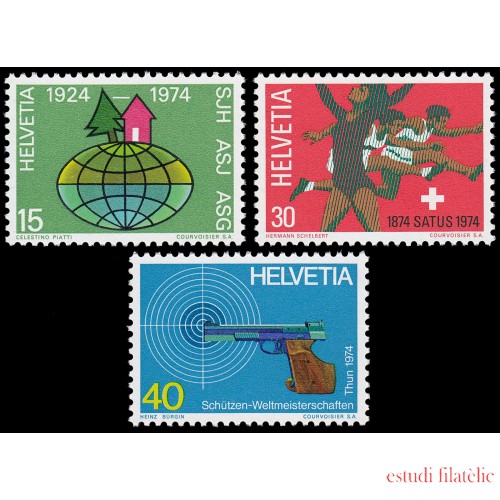 Suiza Switzerland 947/49 1974 Conmemorativos MNH