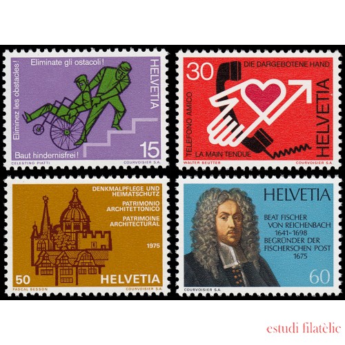 Suiza Switzerland 987/90 1975 Sellos de propaganda MNH