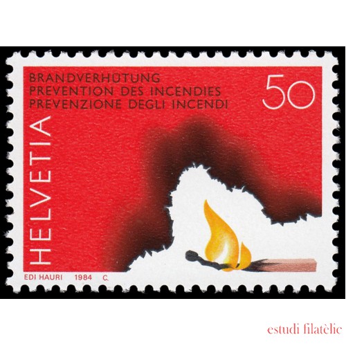 Suiza Switzerland 1212 1984 Prevención de incendios MNH