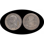 España 5 Pesetas Plata Duro 1890 *90 MP M Alfonso XIII