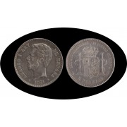 España 5 Pesetas Plata Duro 1871 *74 DE M Amadeo I