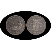 España 5 Pesetas Plata  Duro 1870 *70 SN M Gobierno Provisional 